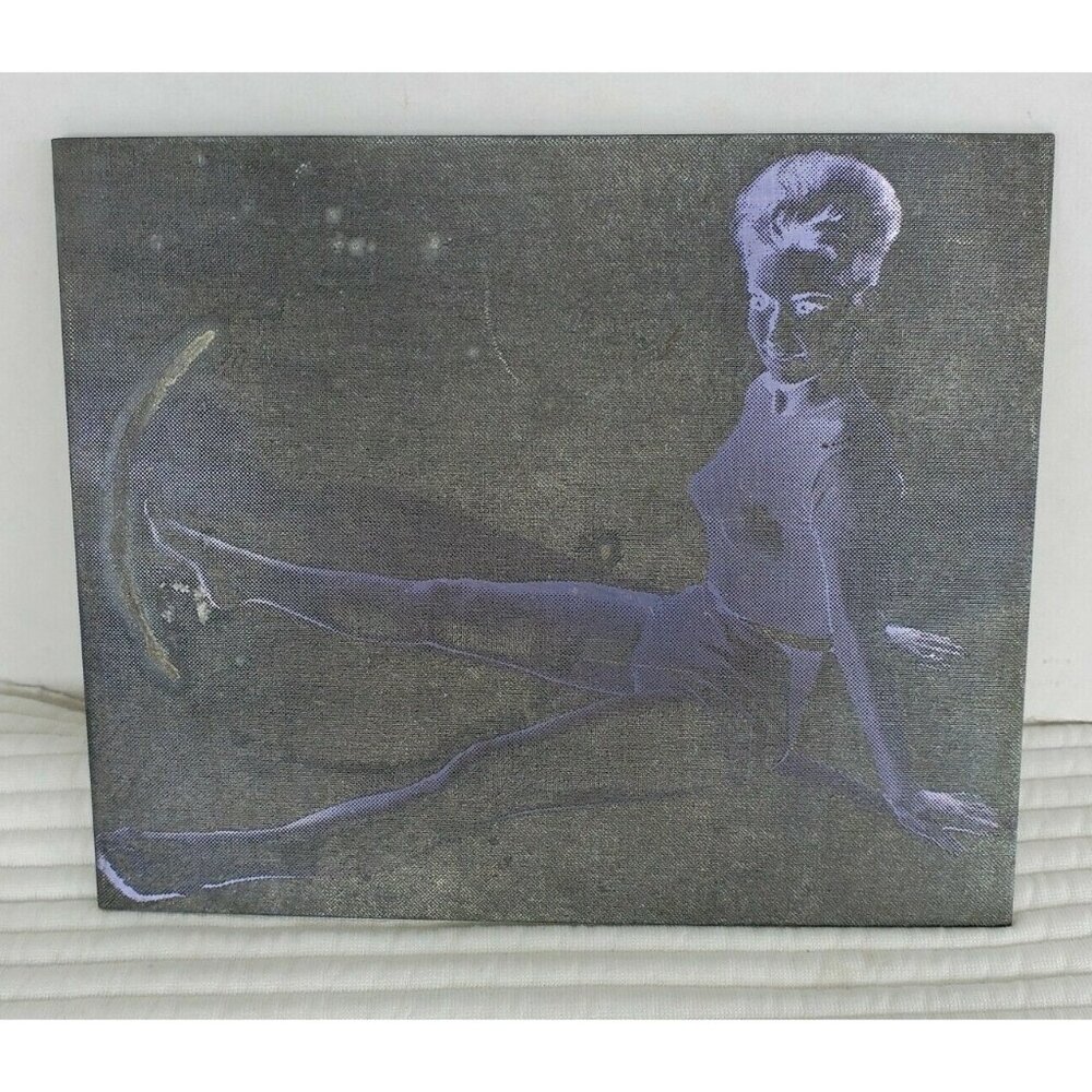 Metal Printing Plate Photo 5.5x4.5 Vintage Women Model Shorts Negative 60's 70s - Picture 2 of 4